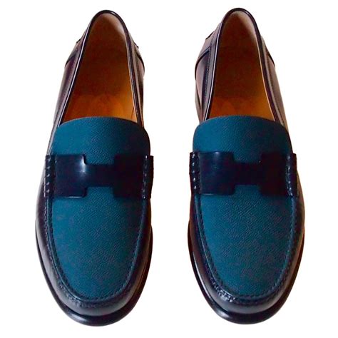 hermes loafers mens kennedy orange navy blue 2018|Hermès Loafers .